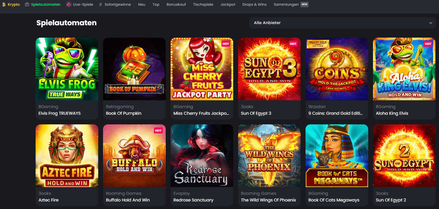 Spielen Sie in den besten Online-Casino Bitvegas.io in Deutschland um echtes Geld!
