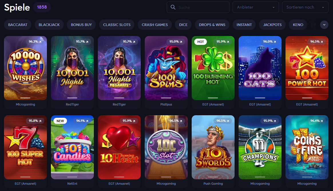 Spielen Sie beliebte Slots nur in von Experten geprüften Online-Casino Blazzio in Deutschland!