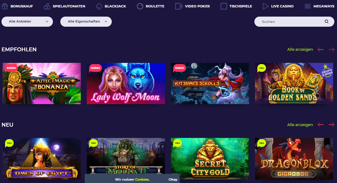 Spielen Sie in den besten Online-Casino NightRush in Deutschland um echtes Geld!