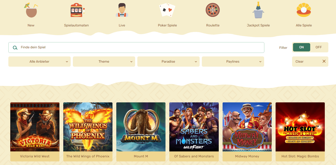Spielen Sie in den besten Online-Casino Paradise in Deutschland um echtes Geld!