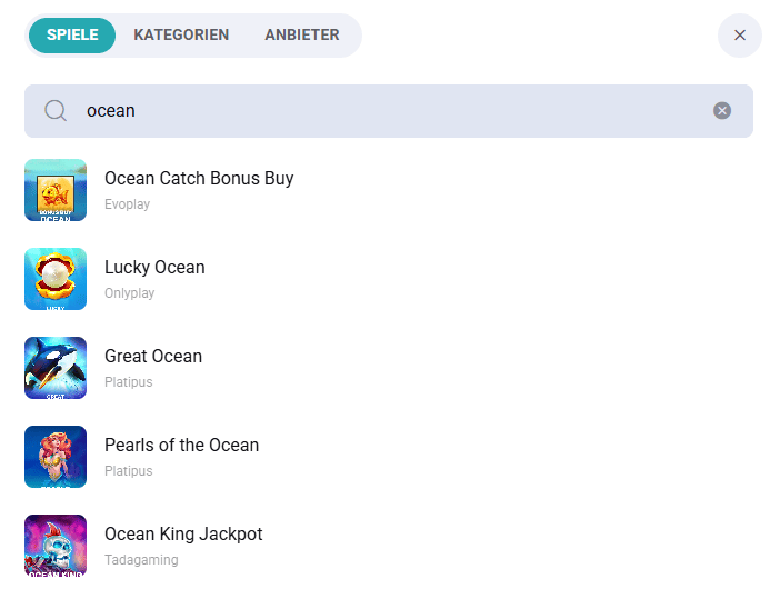 Spiele zum Thema Ozean im Koru Casino